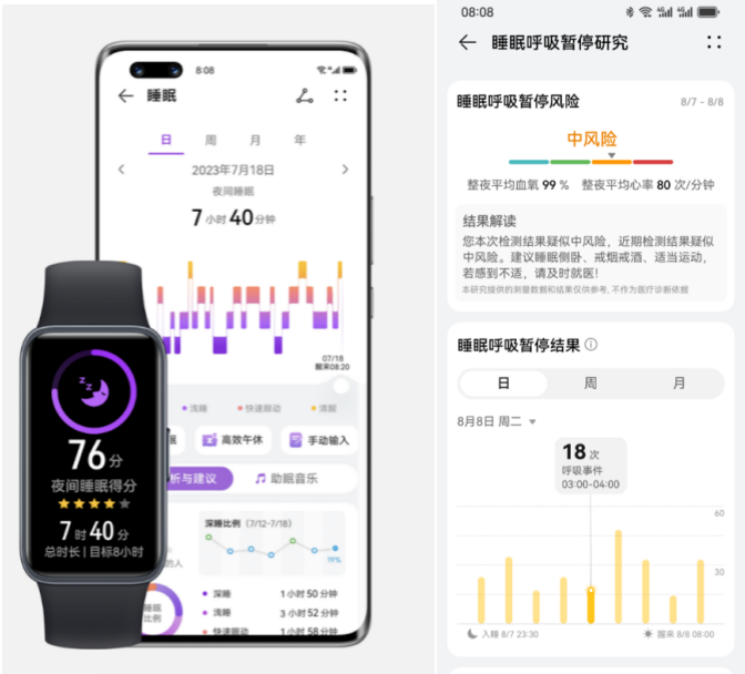 科学监测精准改善：华为手环 8全方位护航睡眠健康星空体育平台(图5)